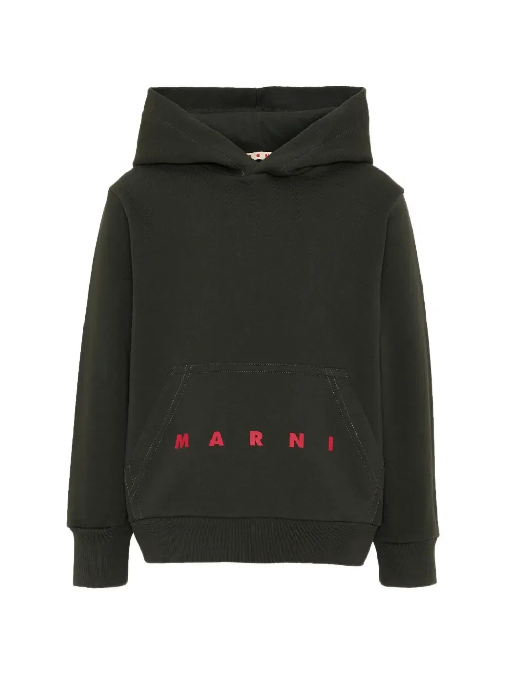 Худи из хлопка с логотипом Marni Kids, зеленый