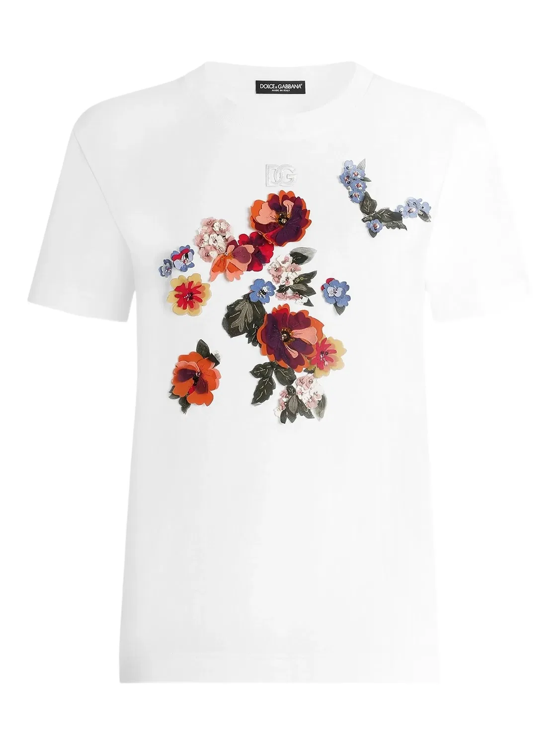 Футболка с цветочной аппликацией Dolce & Gabbana, белый