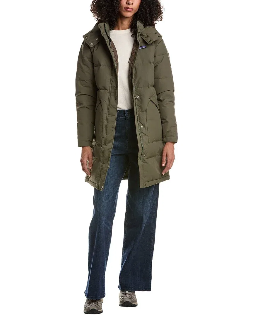 Женский пуховик-парка с капюшоном Patagonia Downdrift Parka, зеленый