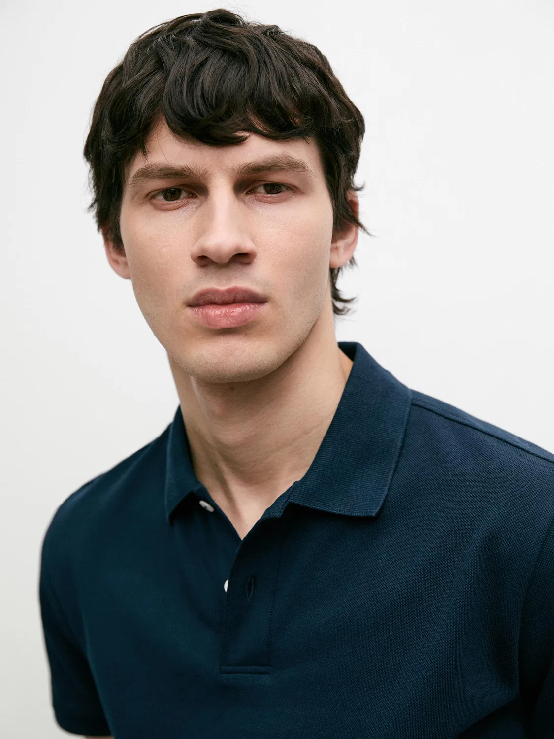 Поло из микротекстурированного хлопка пике Massimo Dutti, индиго — фото 4