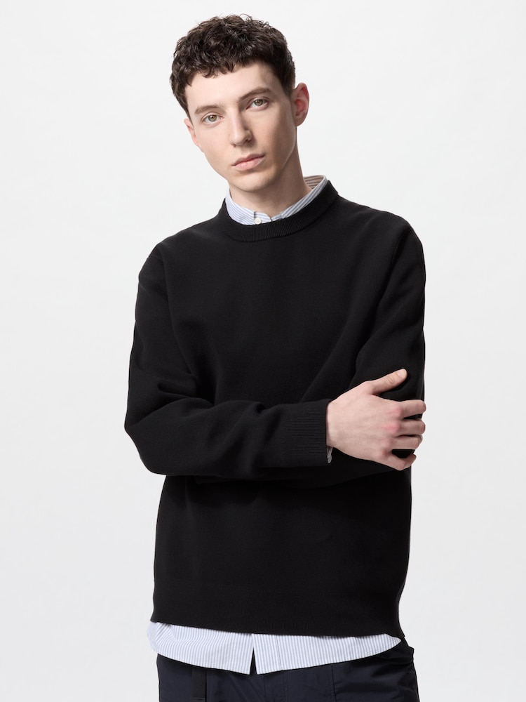 

Джемпер Milano Ribed с круглым вырезом Uniqlo, цвет 09 черный