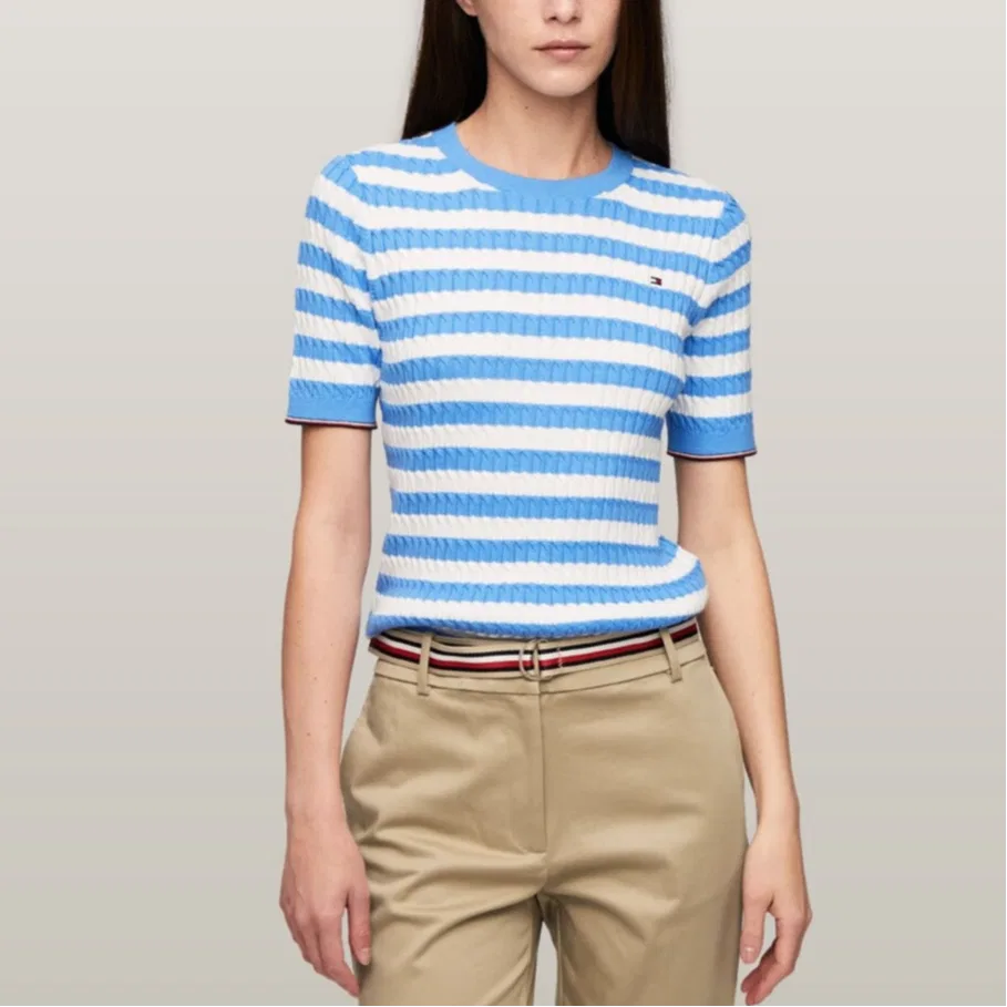 Женская футболка с логотипом Tommy Hilfiger, Blue — фото 4