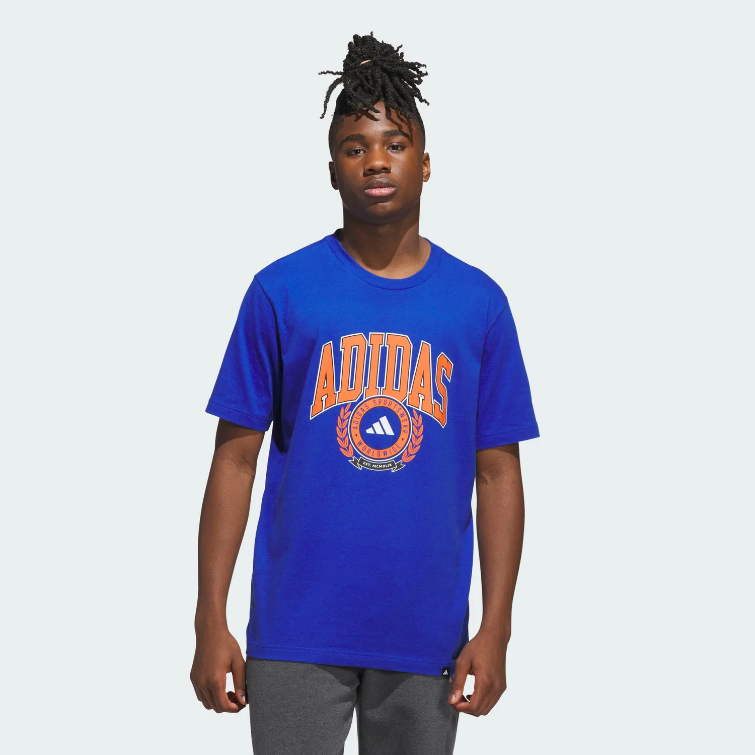 Футболка с принтом Varsity Crest Adidas, Konigsblau