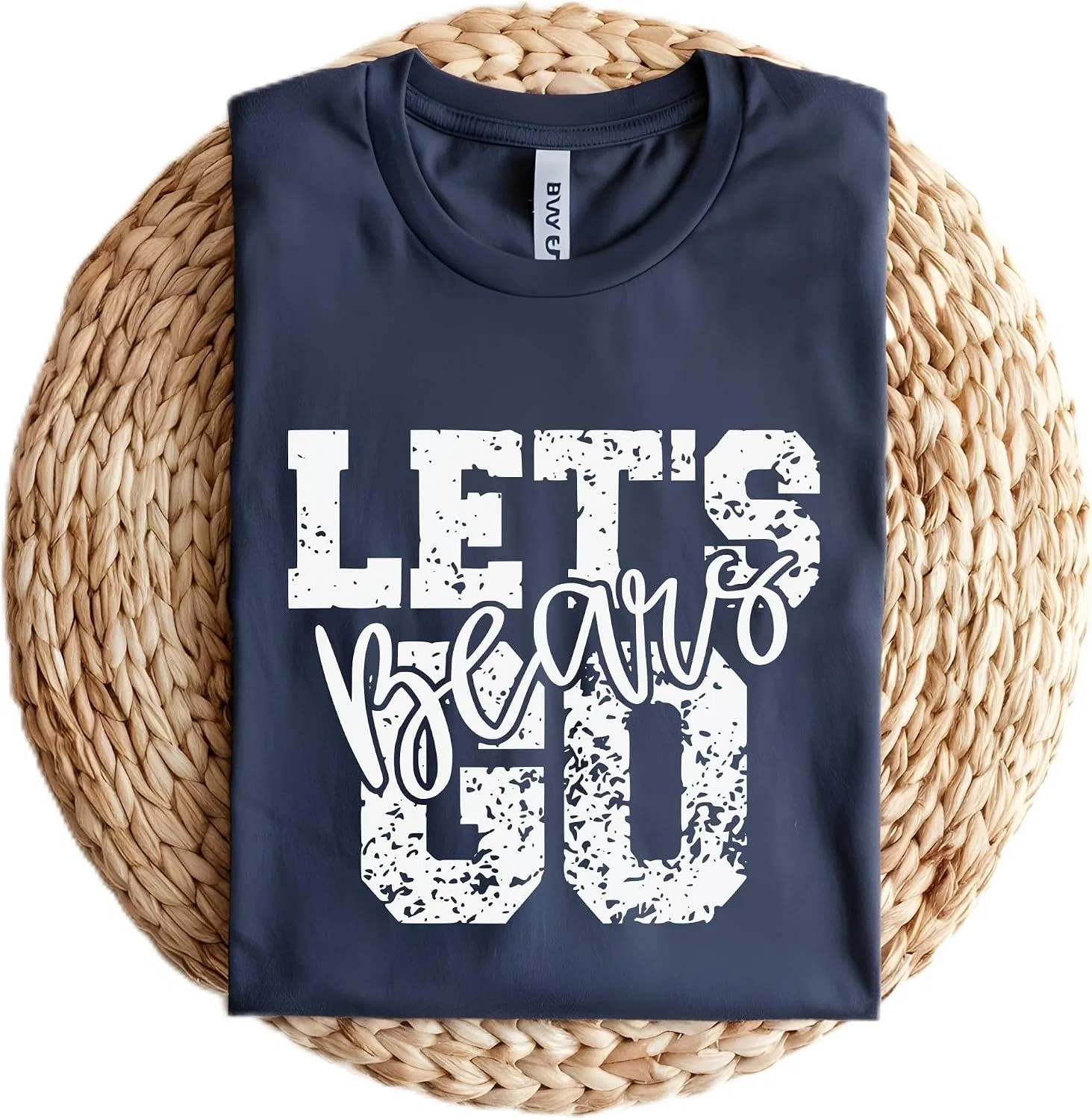 Футболка с принтом медведя Bella + Canvas, Heather Navy