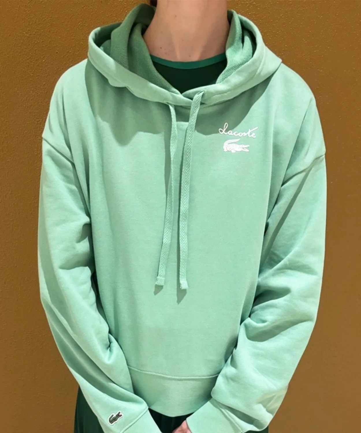 Женский свитшот-худи с длинным рукавом модель LACOSTE, Green