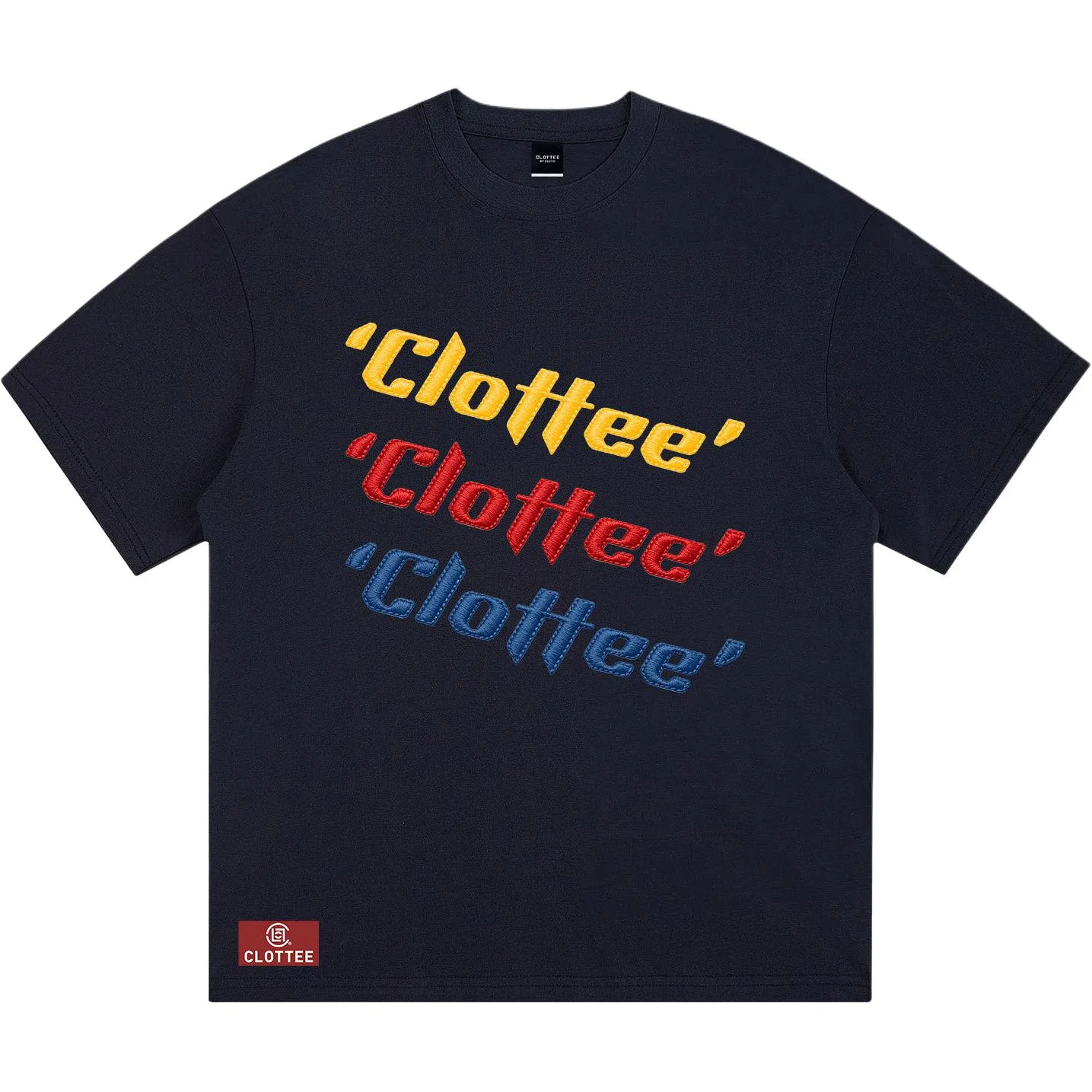 Детская футболка с вышивкой Unisex Crew Neck Moderate Straight Fit CLOT, Dark Blue Embroidered