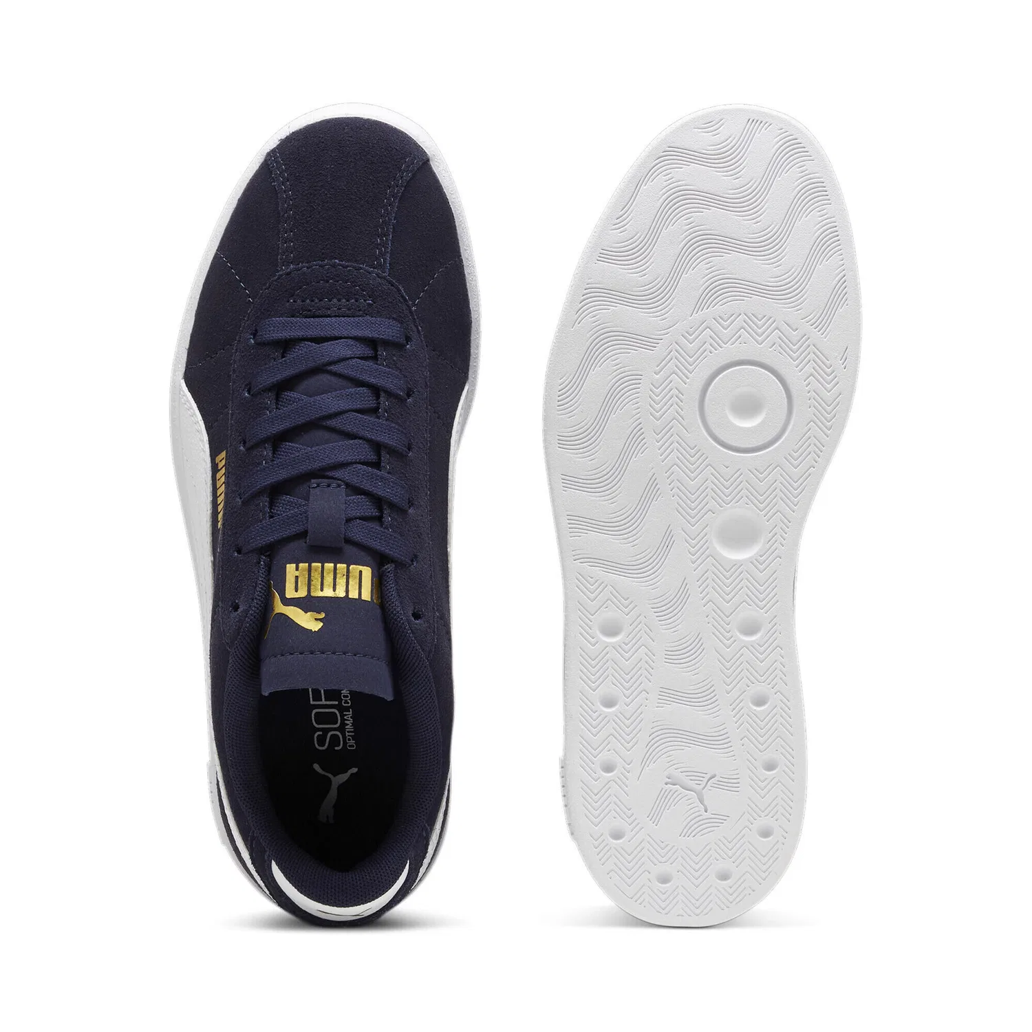 Детские кроссовки из замши Puma Club II Jr Puma, Weiss Blau — фото 4