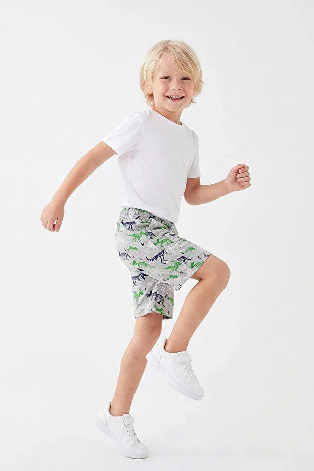 Детские шорты для мальчиков хлопковые Straight Leg Kyron, Graypatterned — фото 3