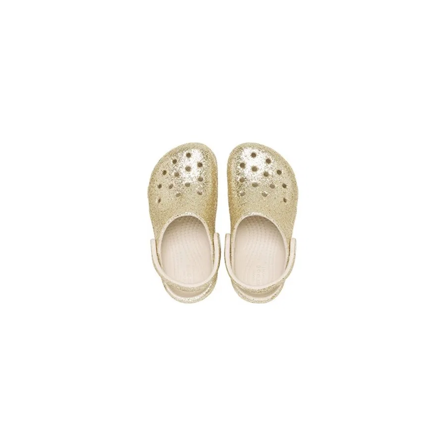 Детские шлепанцы Classic Chunky Glitter Clog T, Crocs, Бежевый — фото 4