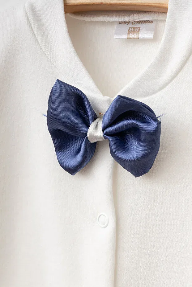 Детский для мальчиков комбинезон с длинным рукавом Ponpon Baby, Navy Blue — фото 3