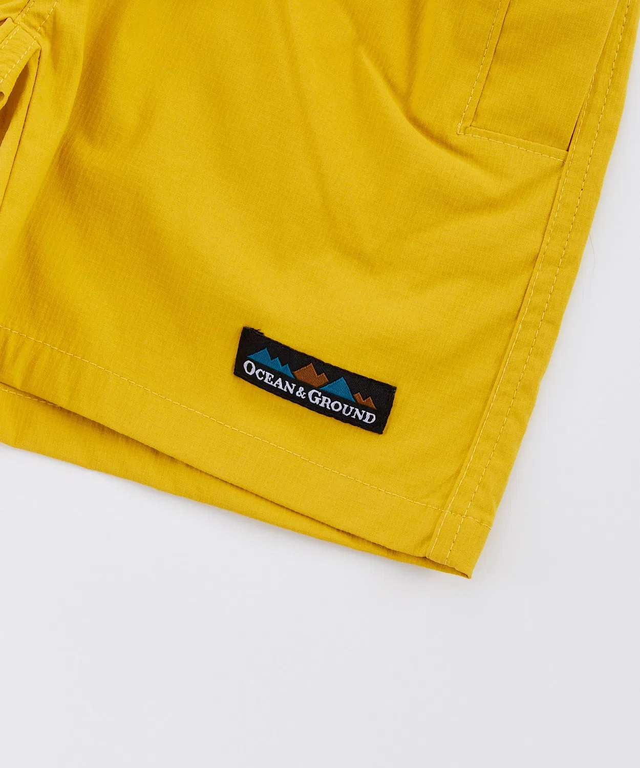 Детские шорты для мальчиков с принтом Aqua Print Ocean&Ground, Mustard — фото 4