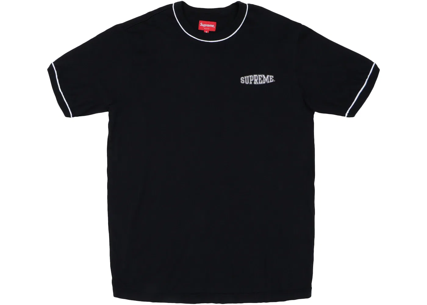 Мужская футболка с контрастной окантовкой Piping Ringer Tee Supreme, черный
