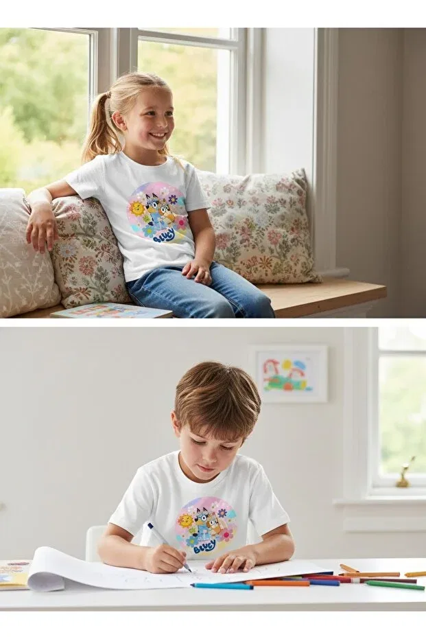 Детская футболка для мальчиков с принтом Bluey Special Design Urbantrendstore, White — фото 2