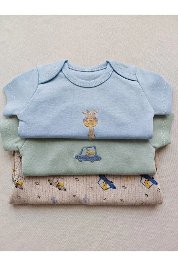 Детское боди-комбинезон для мальчиков с коротким рукавом 3-Pack Baby Boy Summer Bodysuits Pink Cherry, Multicolor