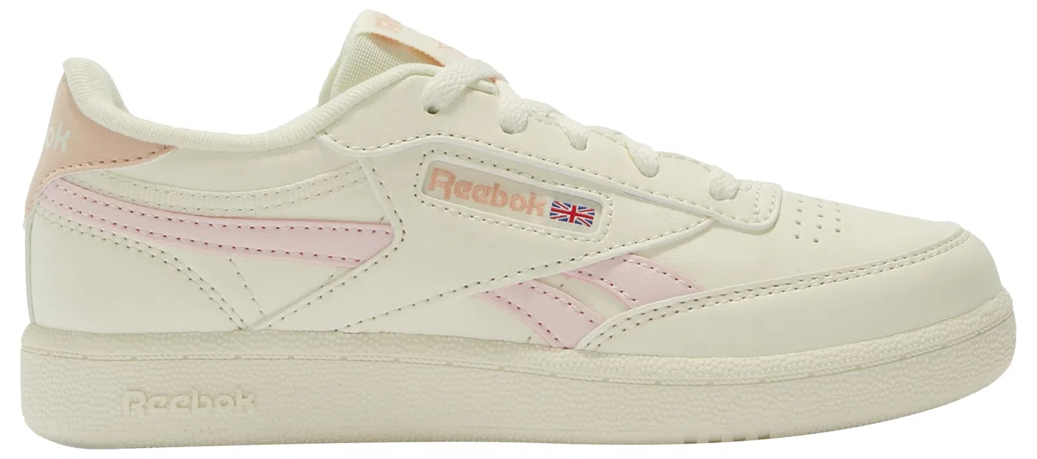 Детские кроссовки для мальчиков с кожаным верхом Club C Revenge Reebok, Chalk Frostedberry Bleachedpeach