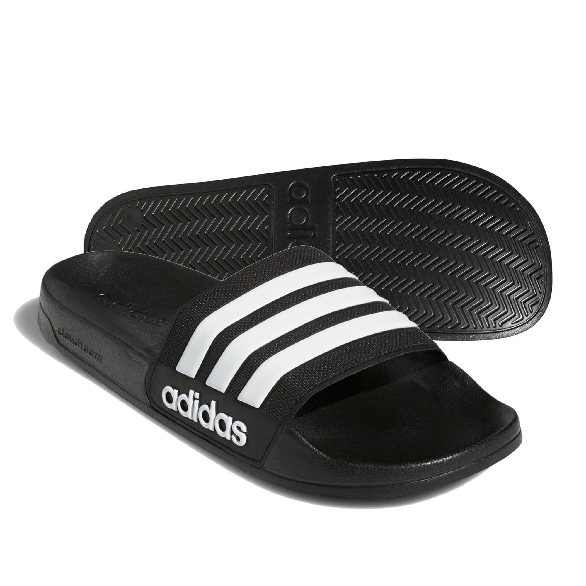 Шлепанцы Adidas Adilette, черный/белый - фото