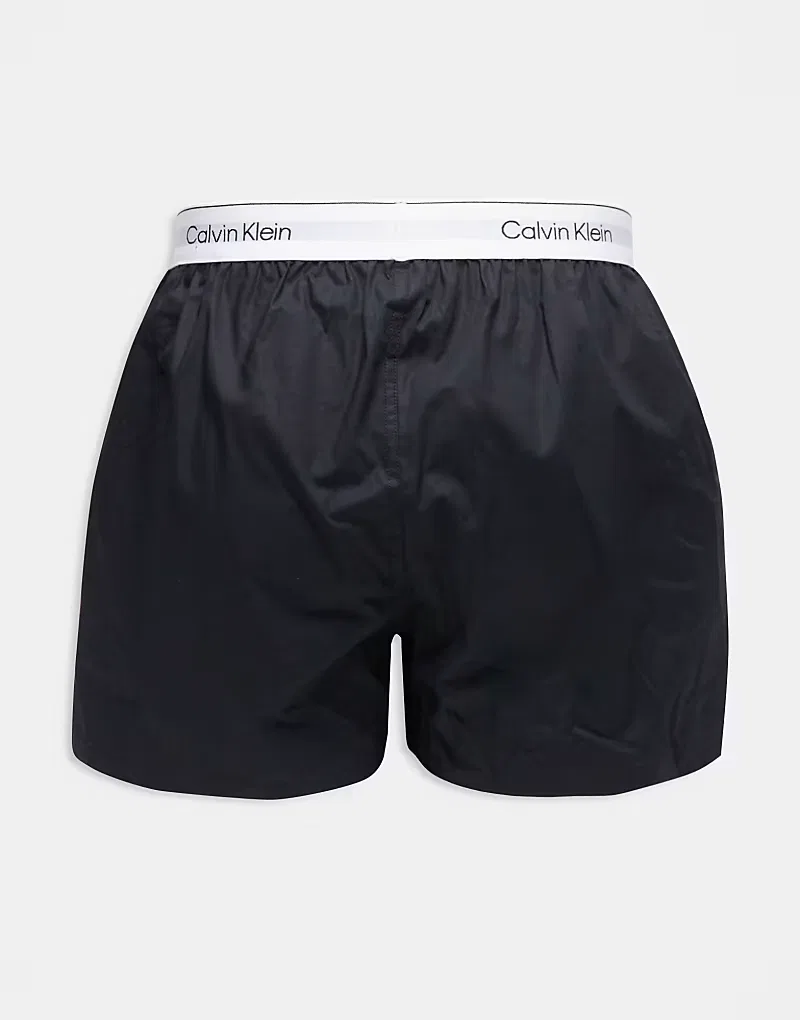 Боксеры расслабленные хлопковые стретч Icon 3 шт Calvin Klein, черный — фото 3