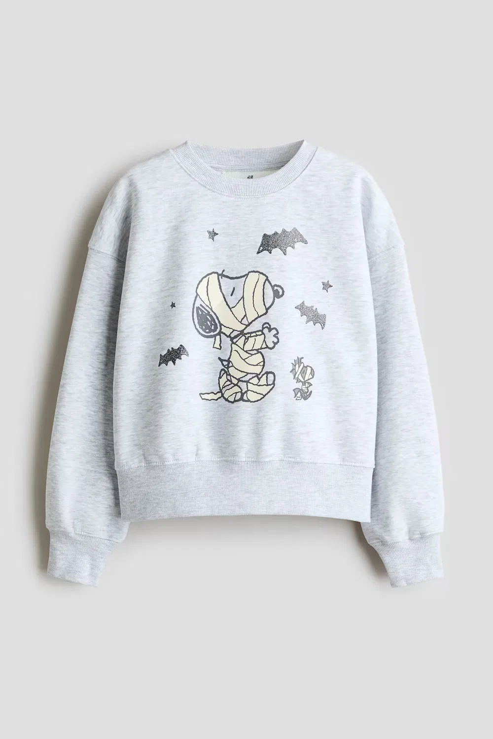 Толстовка с принтом и мягкой внутренней стороной H&M, Hellgraumeliert/Snoopy