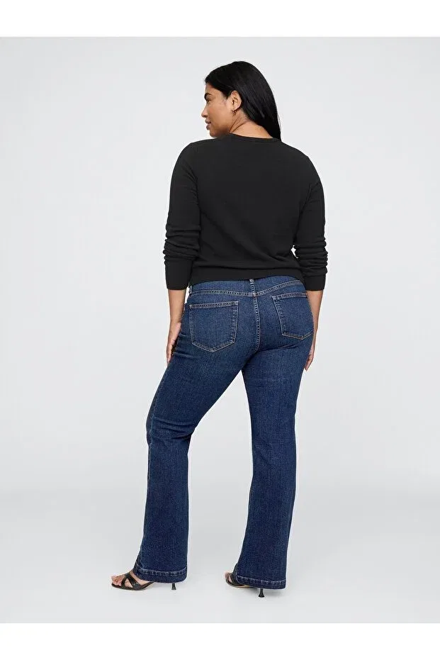 Женские джинсы с широкой штаниной Gap, Navy Blue-000 — фото 3