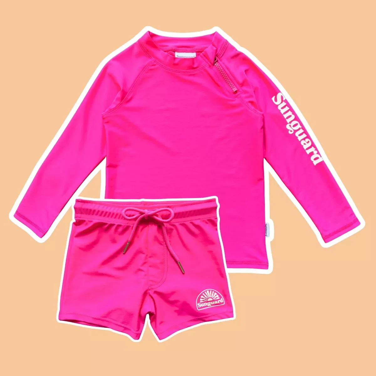 Детский рашгард с длинным рукавом Sunguard Swim, Safety Pink — фото 4