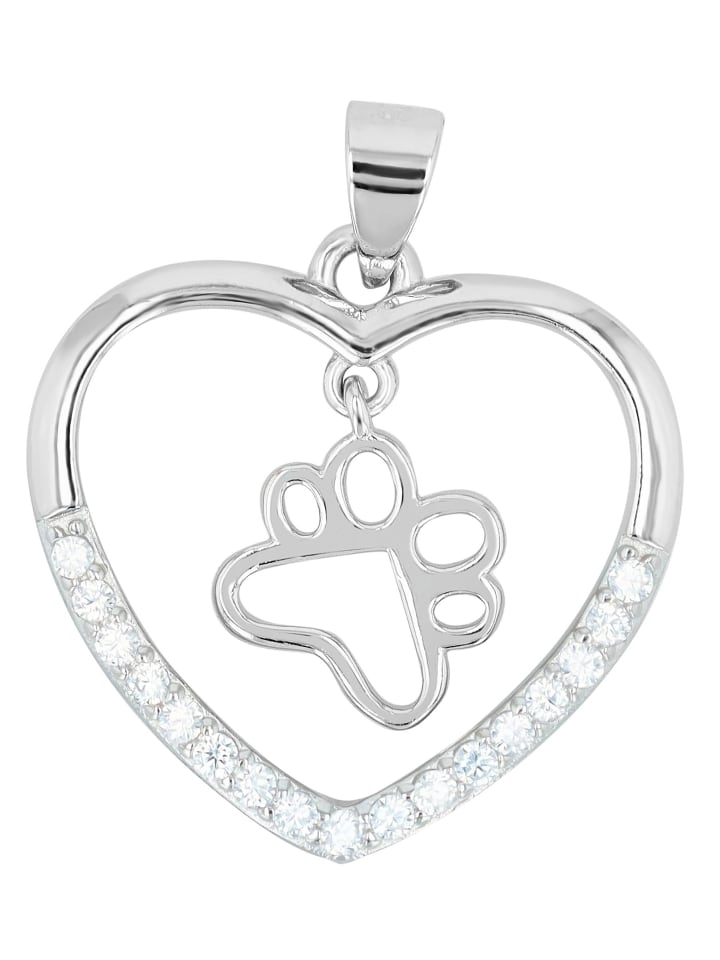 

Adeliás Женский кулон - Сердце. Кулон в форме сердца из серебра 925 пробы с кубическим цирконием в серебряной оправе