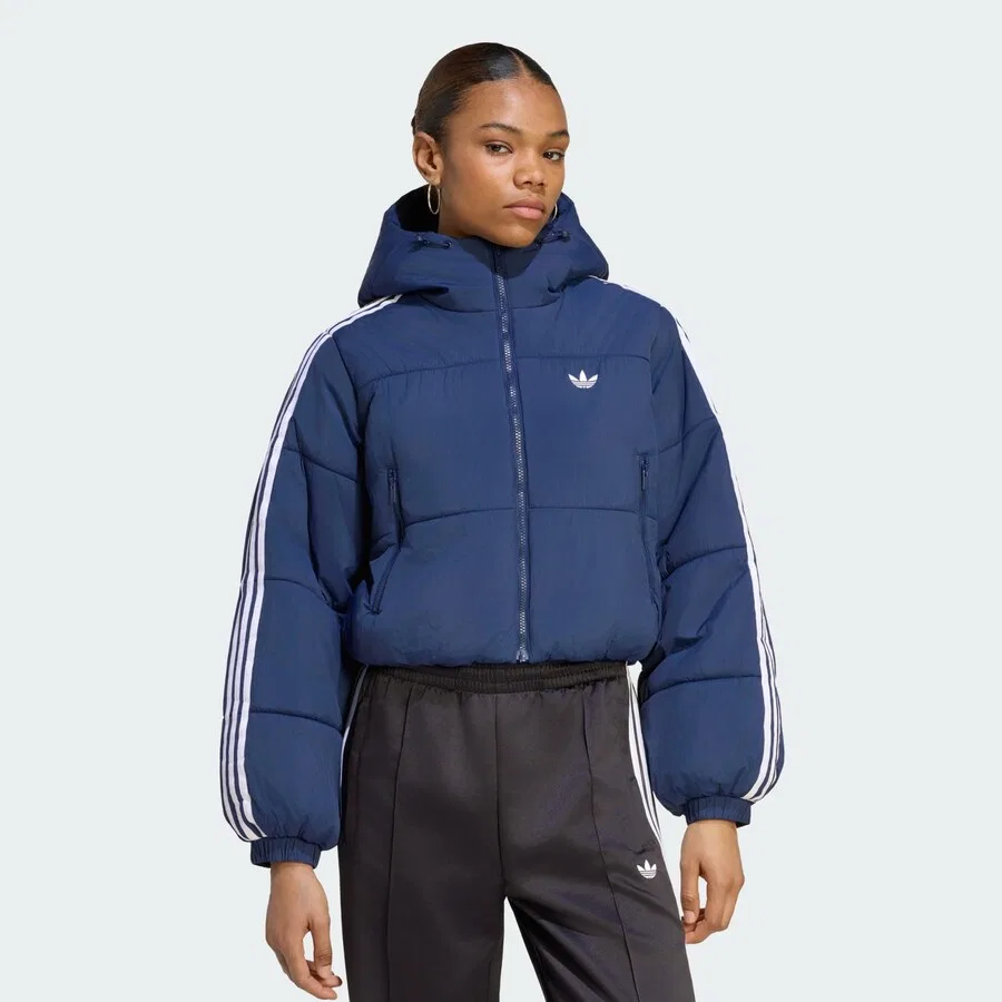 Зимняя куртка ADIDAS ORIGINALS 'Adicolor' темно-синего цвета — фото 2
