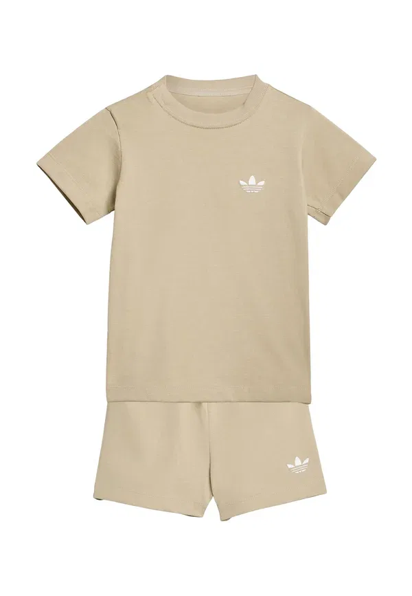 Комплект из футболки и брюк, хлопок, Short tee set unisex - tracksuit bottoms, Adidas Originals, khaki, хаки