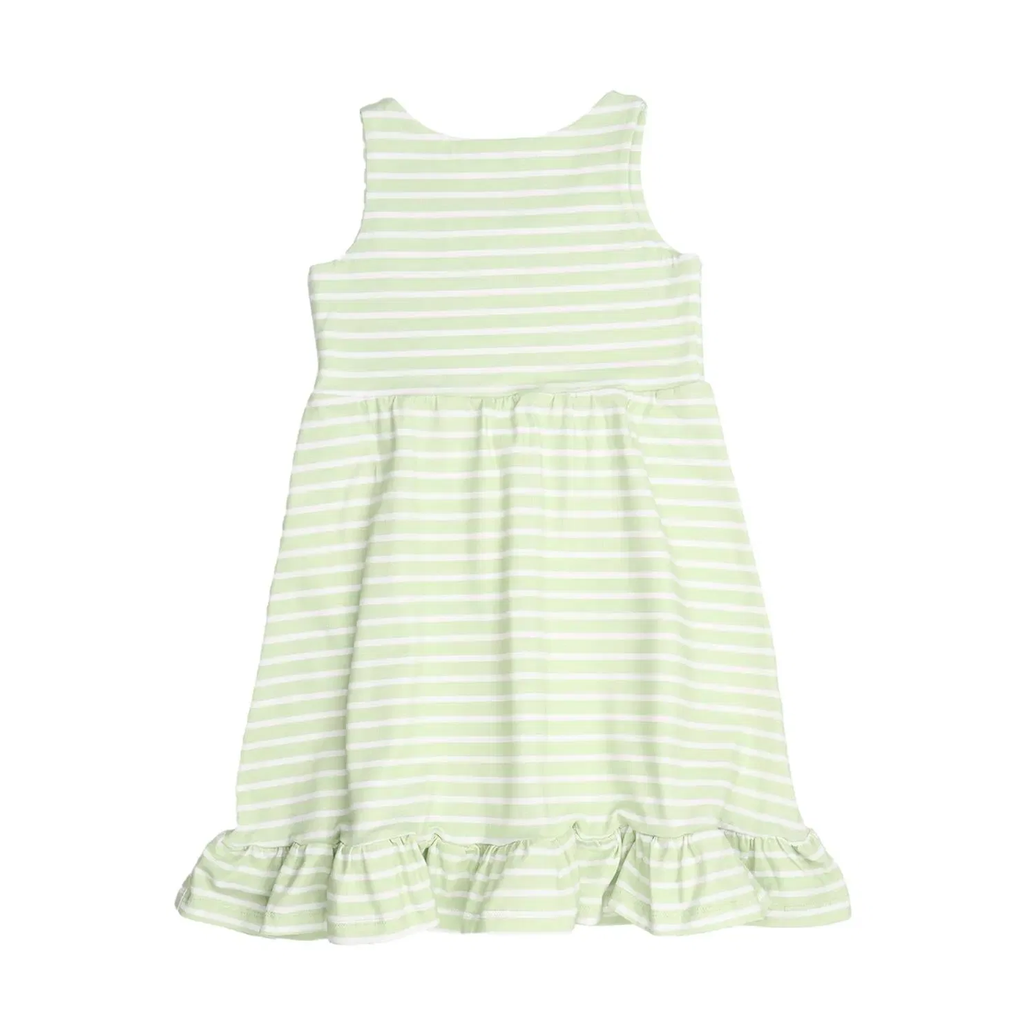 Платье без рукавов с принтом полоска Green stripes Walkiddy, зеленый — фото 2