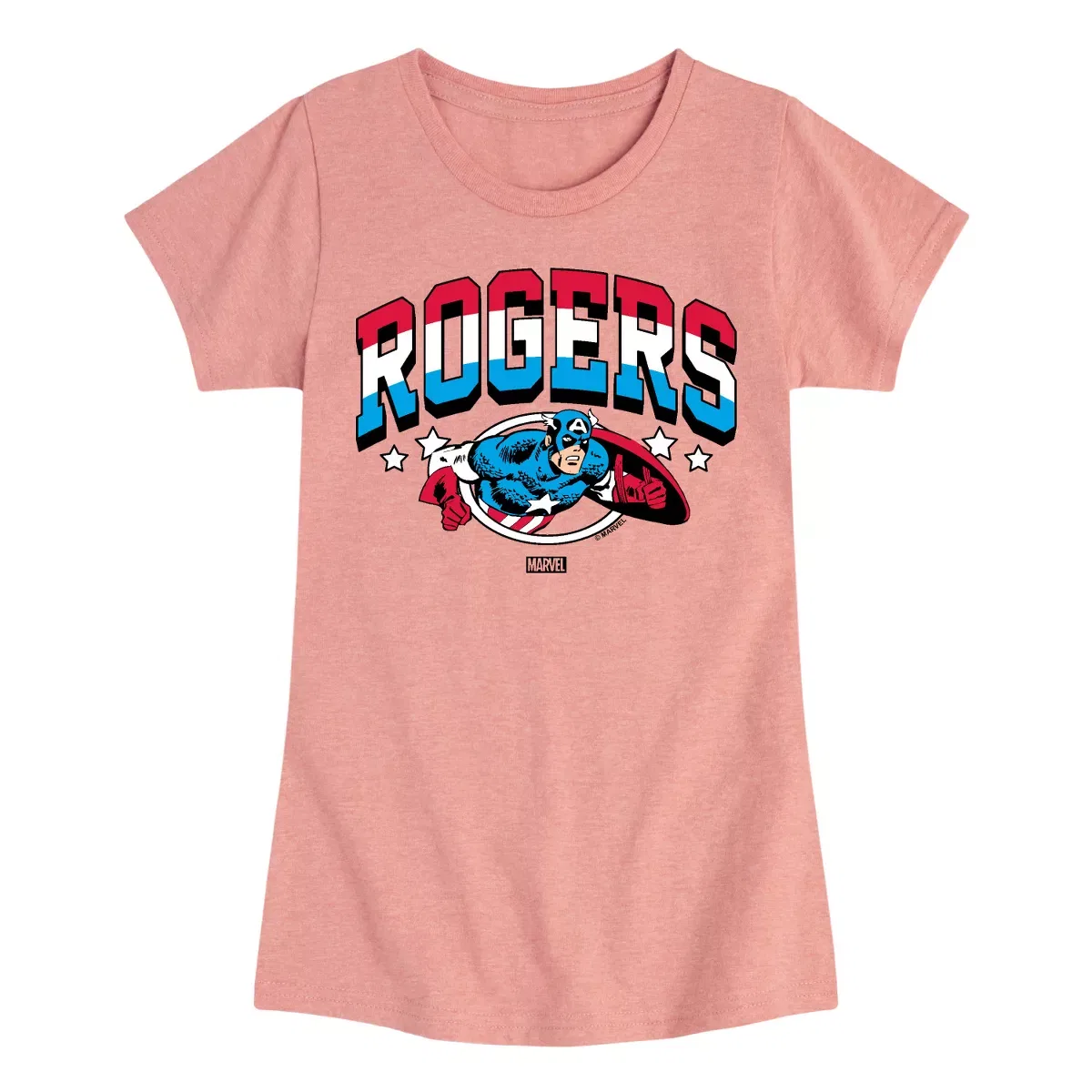 Детская футболка с принтом Captain America Rogers Marvel, Desert Pink