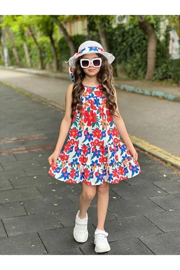Детское платье для девочек с принтом Holiday Girl's Hat Dress Generic Brands, Multicolored — фото 4