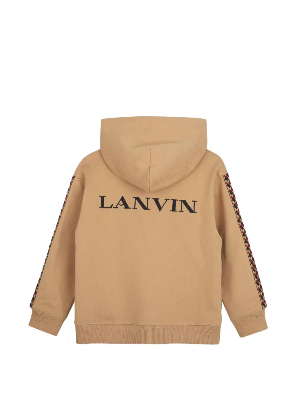 Худи на молнии с узором шеврон Lanvin Enfant, бежевый — фото 2