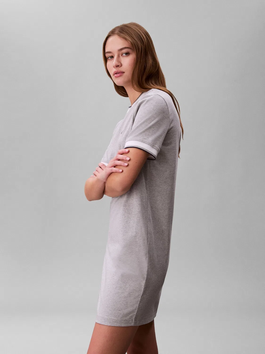 Платье футболка Sporty Ringer Calvin Klein, серый — фото 2