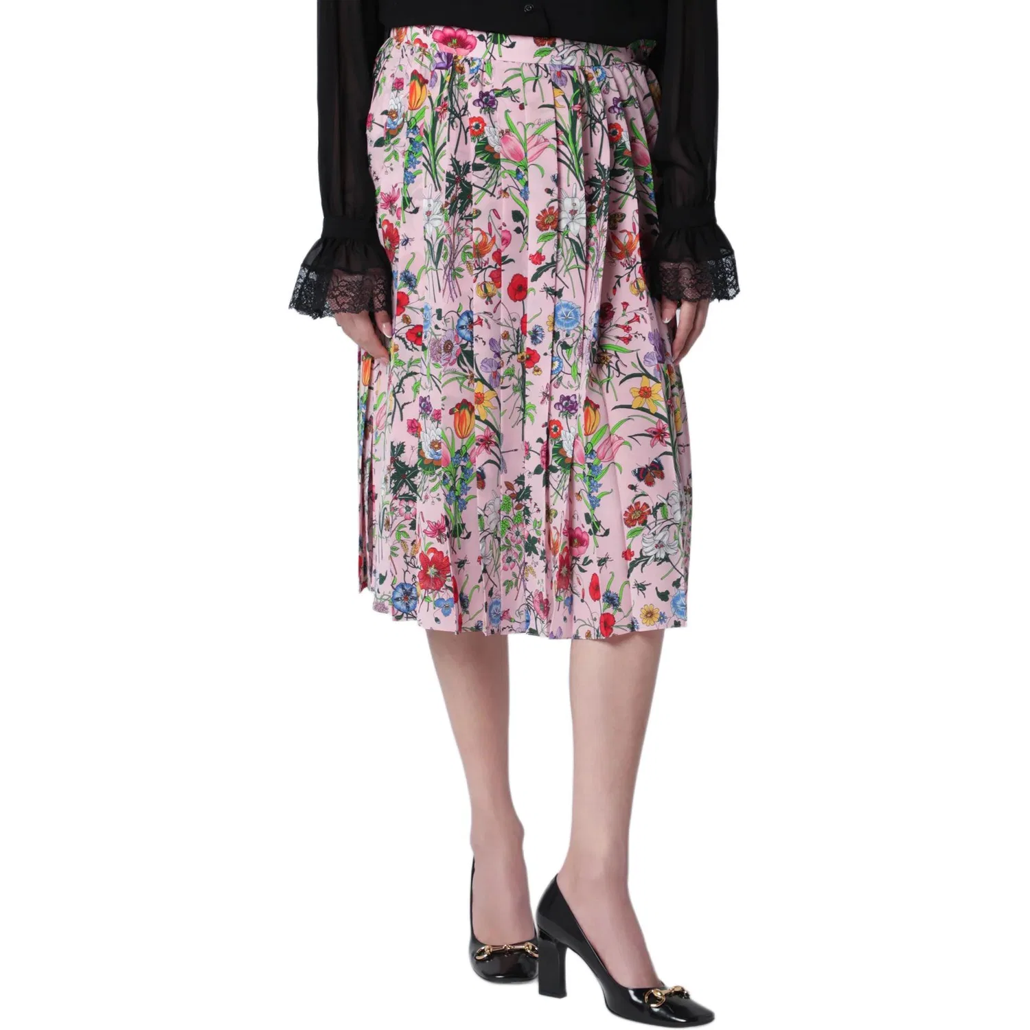 Юбка GUCCI миди Casual Long Skirts, универсальный крой, мультиколор