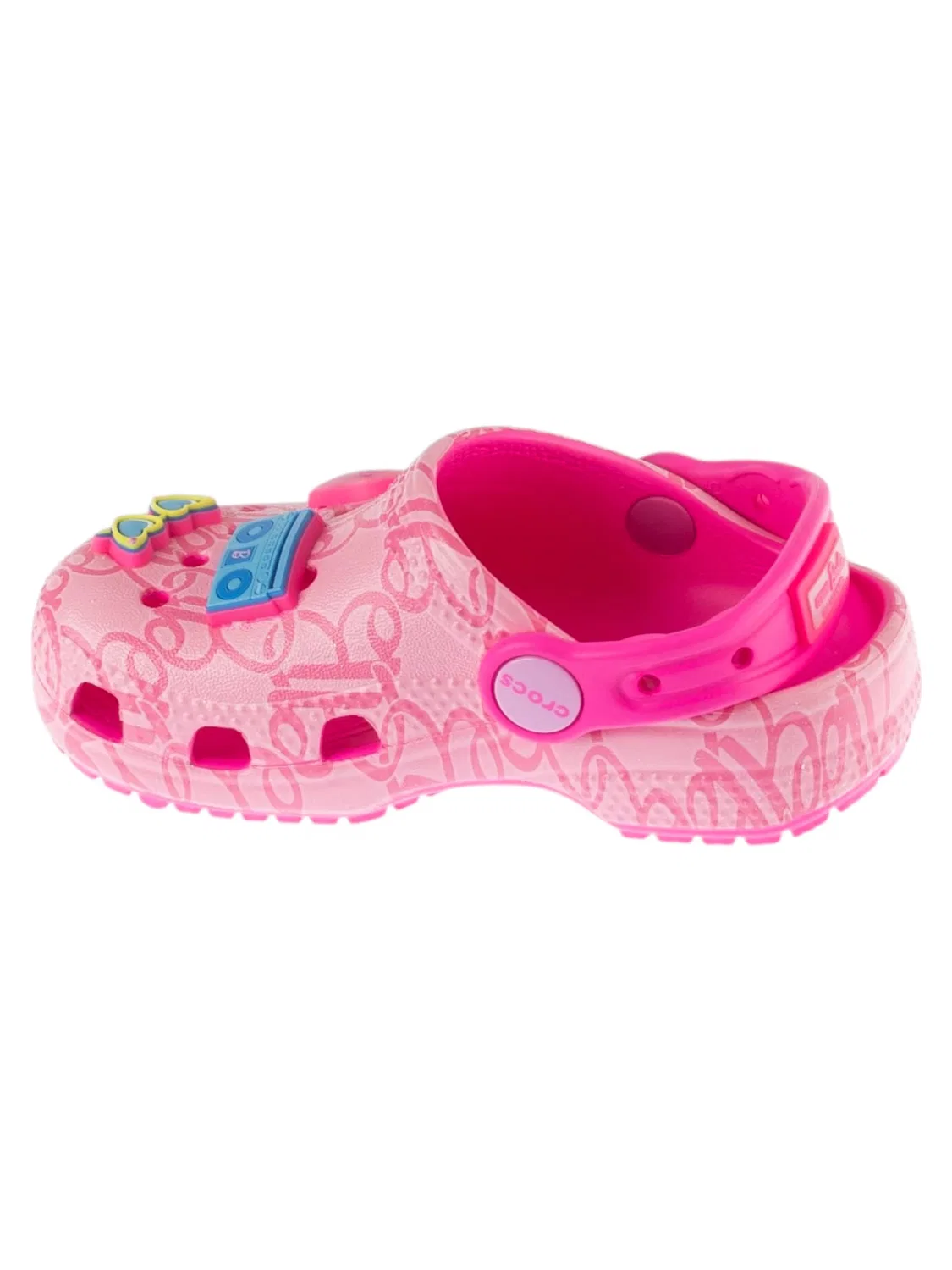 Сандалии Crocs Classic Mattel Pink Barbie Clog T K розового цвета — фото 2