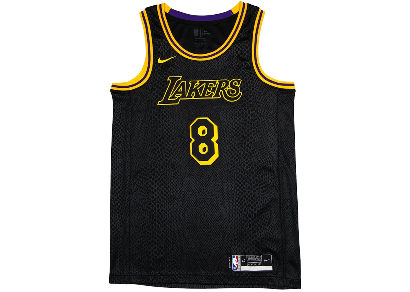 Мужская баскетбольная джерси с принтом Kobe Bryant Swingman Jersey Nike, Black/Gold — фото 2