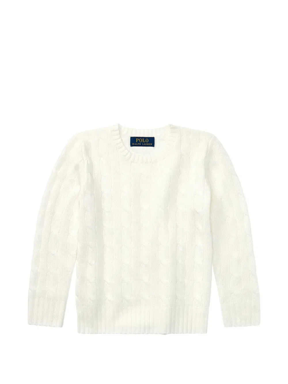 Свитер фактурной вязки с круглым вырезом POLO RALPH LAUREN KIDS, белый