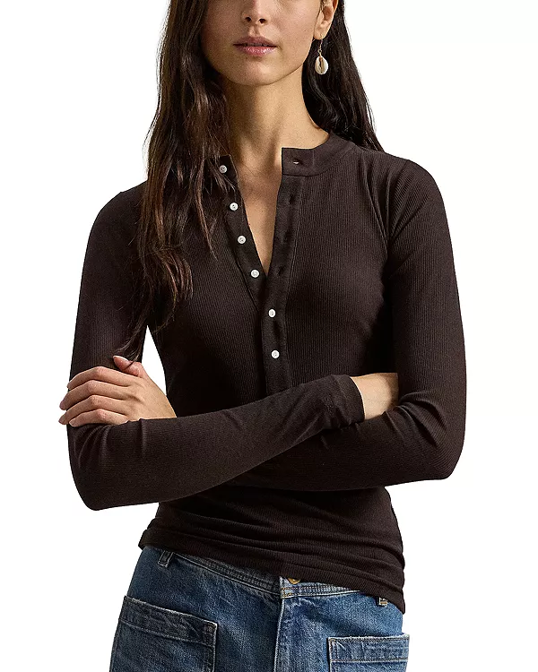 

Топ-Поло в рубчик от Lauren Ralph Lauren Ralph Lauren, коричневый