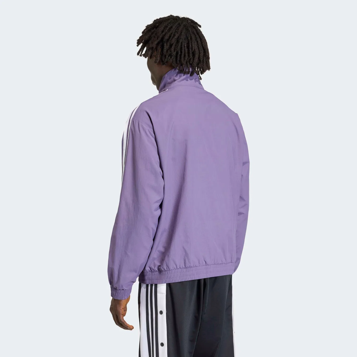 Мужская тренировочная куртка с воротником-стойкой Adidas Originals, Tech Purple/White — фото 2
