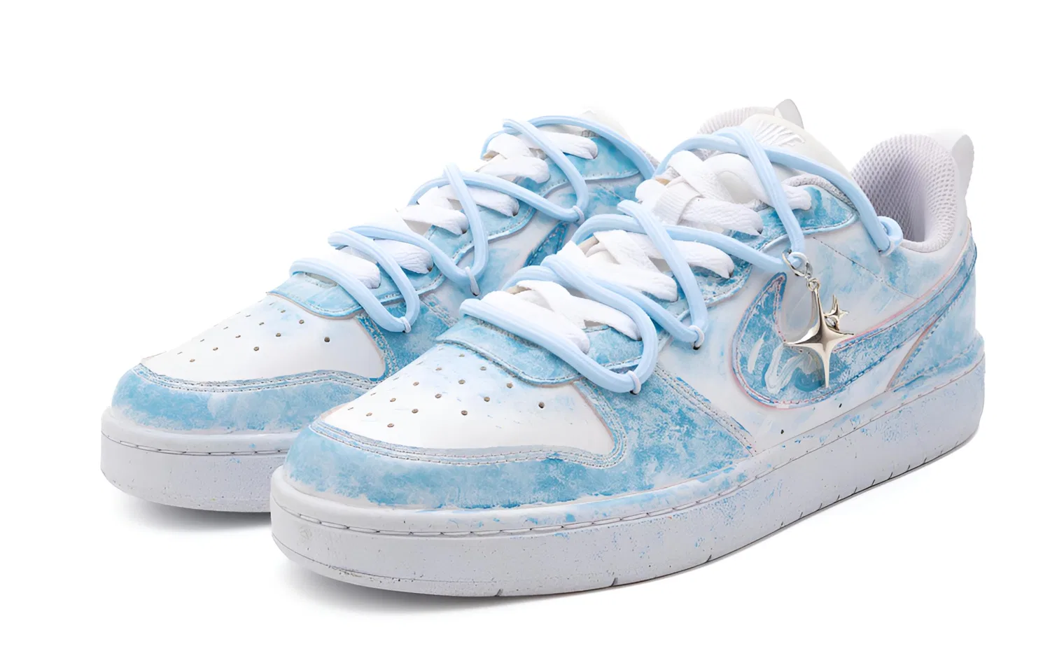 Детские кроссовки для скейтбординга с принтом Nike Court Borough Low, Nike, Blue — фото 4