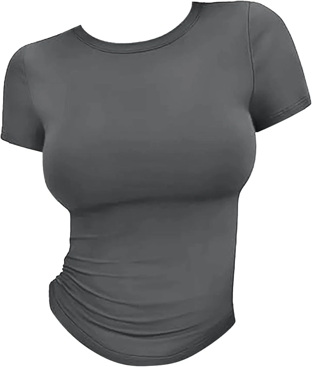Женская облегающая футболка с коротким рукавом Y2K, Black — фото 3