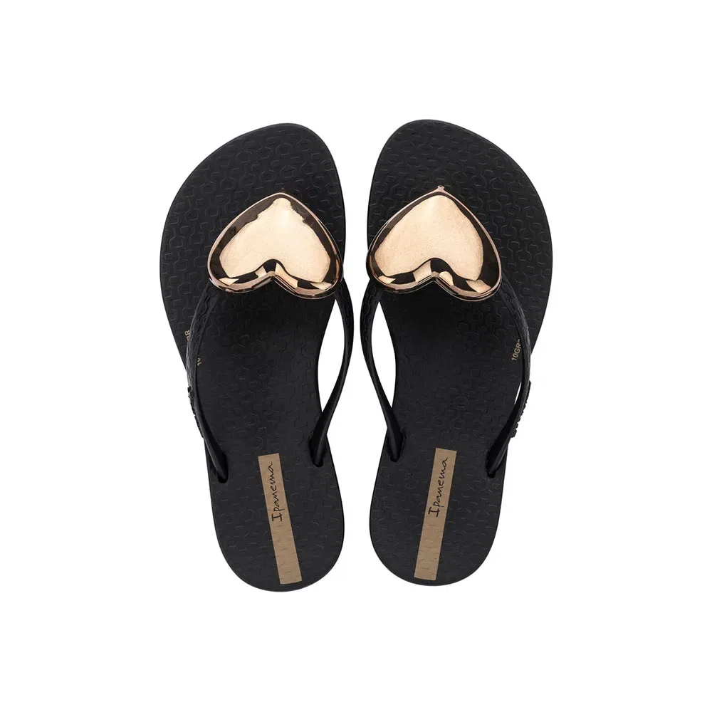 Детские вьетнамки для девочек с объемным сердцем Ipanema Maxi Fashion II, Black — фото 2