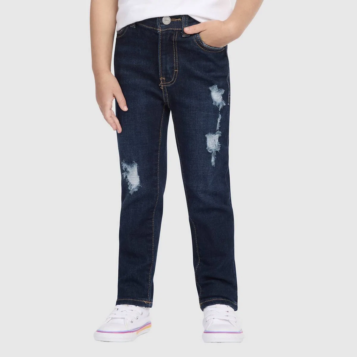 Джинсы с высокой посадкой и очень узким кроем 720 для девочек 2T-4T Levi's, Marine Morning - Dark Wash — фото 2