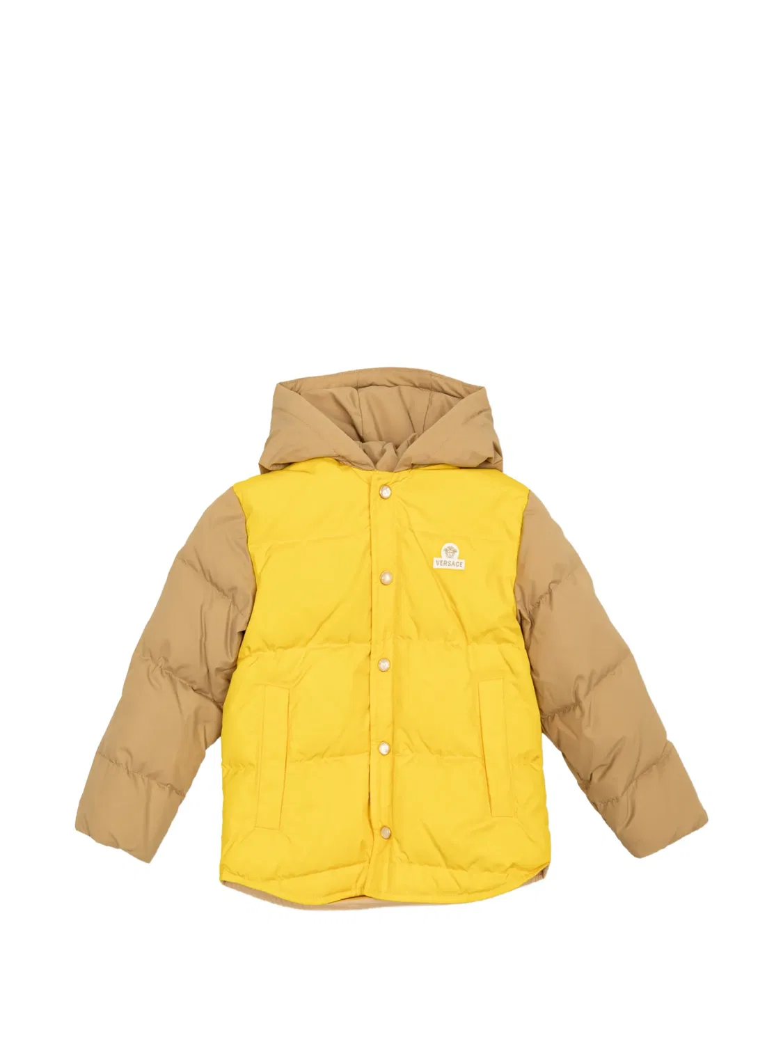 Стеганый пуховик Versace Kids, желтый