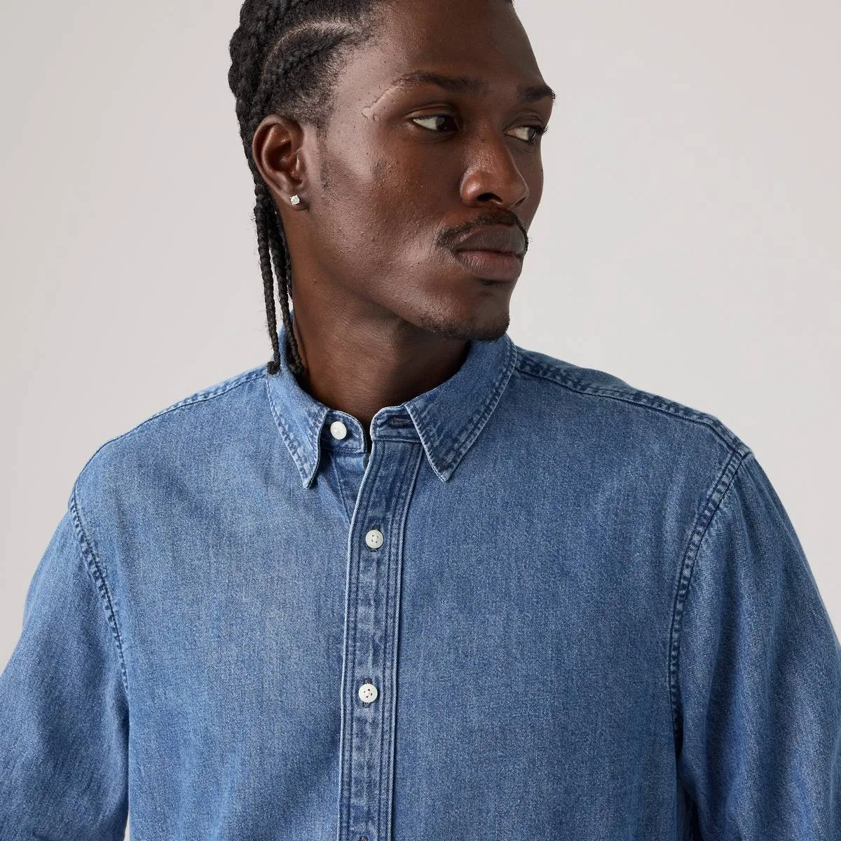 Классическая свободная джинсовая рубашка Levi's, Estella Mid Wash - Medium Wash — фото 2