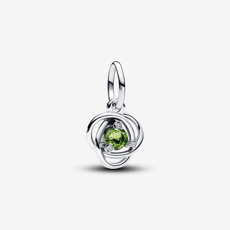 

Шарм Pandora August Spring Green Eternity Circle Dangle, серебро/светло-зеленый