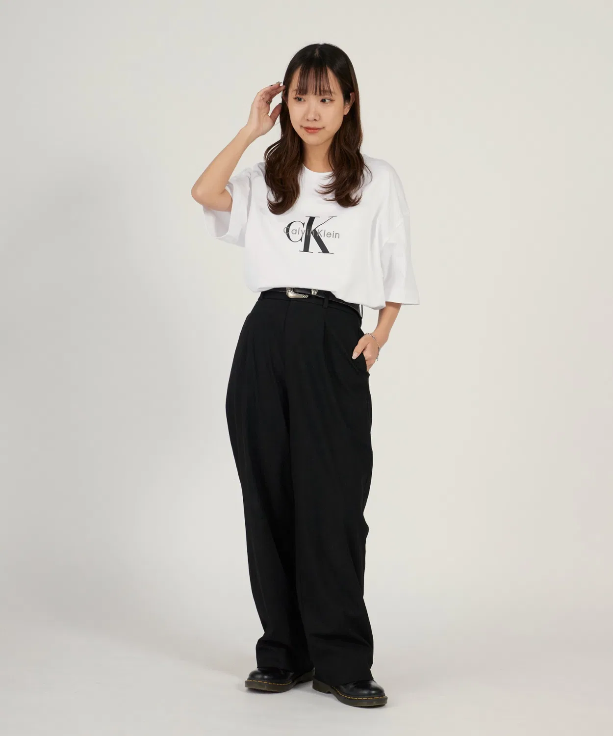 Мужская футболка с принтом Calvin Klein A - MONOLOGO OVERSIZED TEE, Черный — фото 3