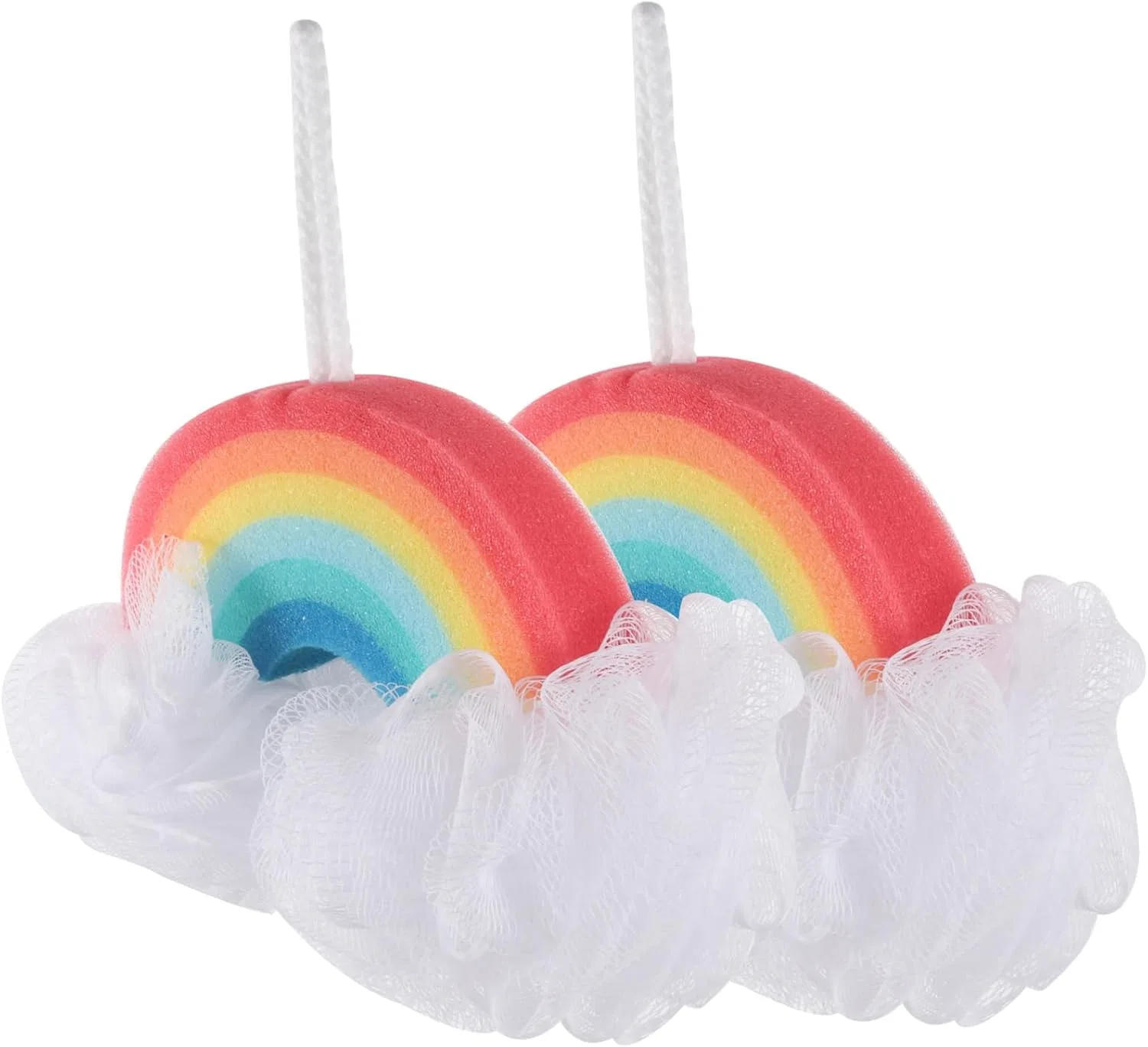 Детская мочалка Rainbow Bath Sponge, набор 2 шт, LIFKOME, 23x12x3.5 см