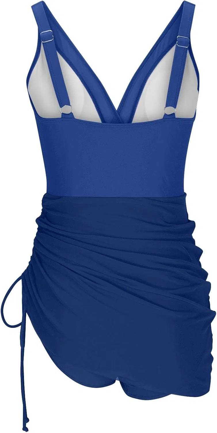 Женский купальный костюм с завышенной талией mesh, Blue — фото 4