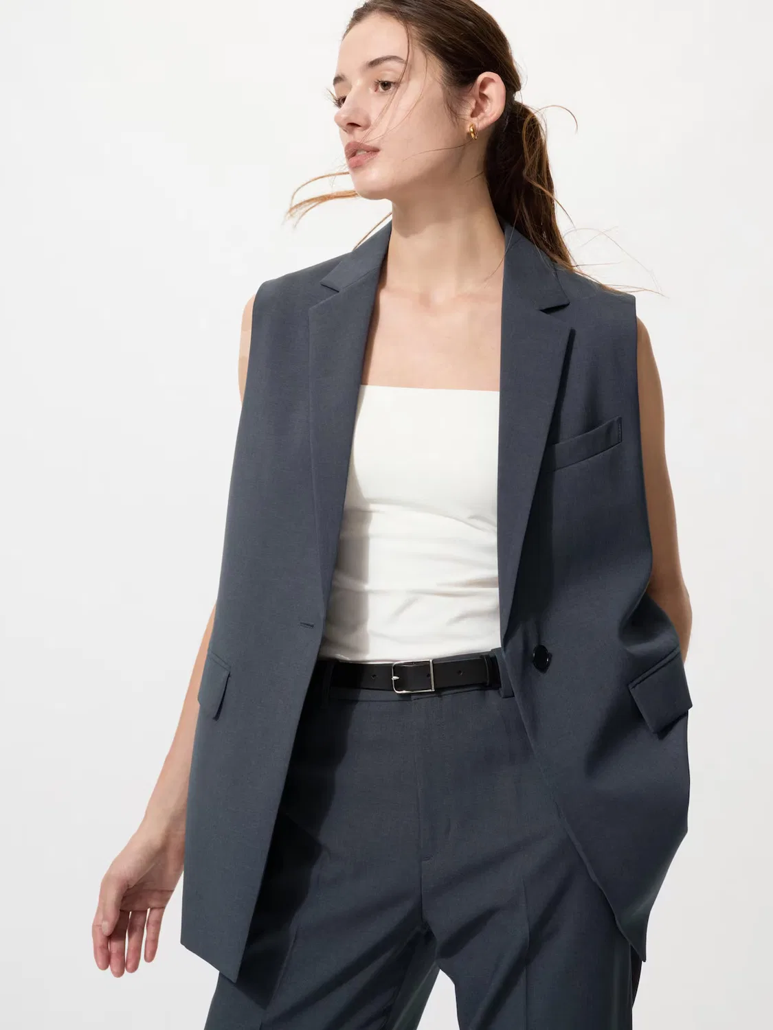 Бюстгальтер-топ Uniqlo airism, хлопковый, белый