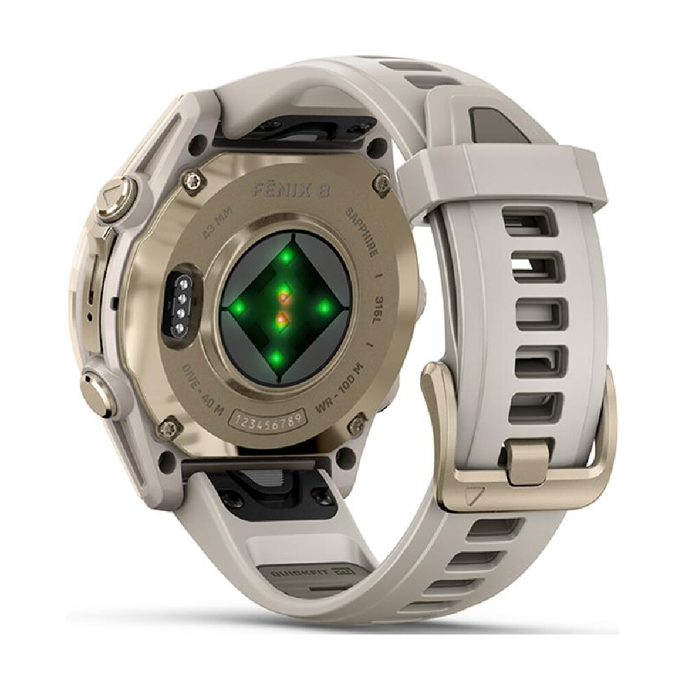 Умные часы Garmin Fenix 8, Sapphire, 43 мм, AMOLED 1.3", Wi-Fi, золотой/песочный — фото 4